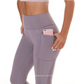Malha lateral com acabamento na cintura alta esportiva malha leggings femininas super elástico de nylon à prova de agachamento meia-calça de ioga para exercícios